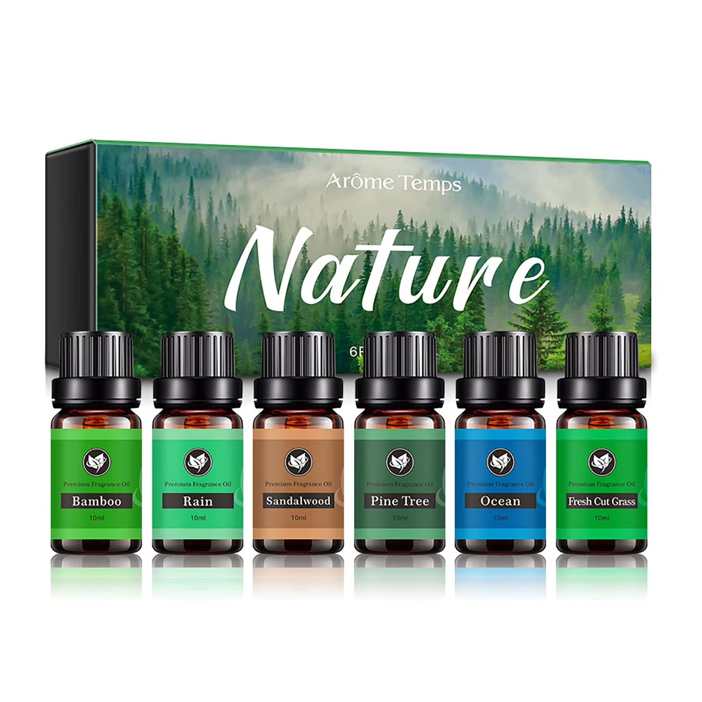 10Ml 6 Bottles Aromatic Plant Fragrance Oil Aromatherapy Diffusers Freshening Air Relieve Stress Essential Oil