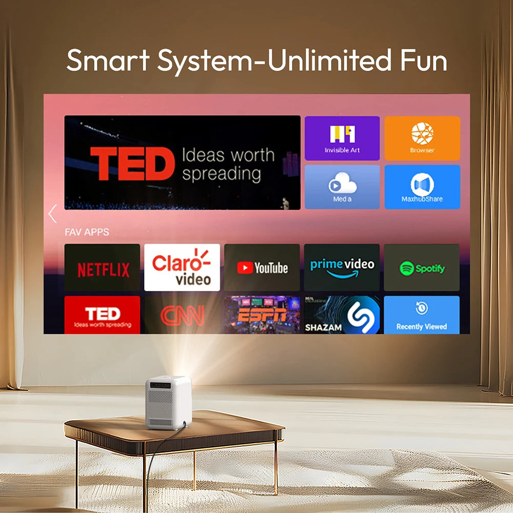  Home Theater Projector 4K 1080P Smartphone Cinema