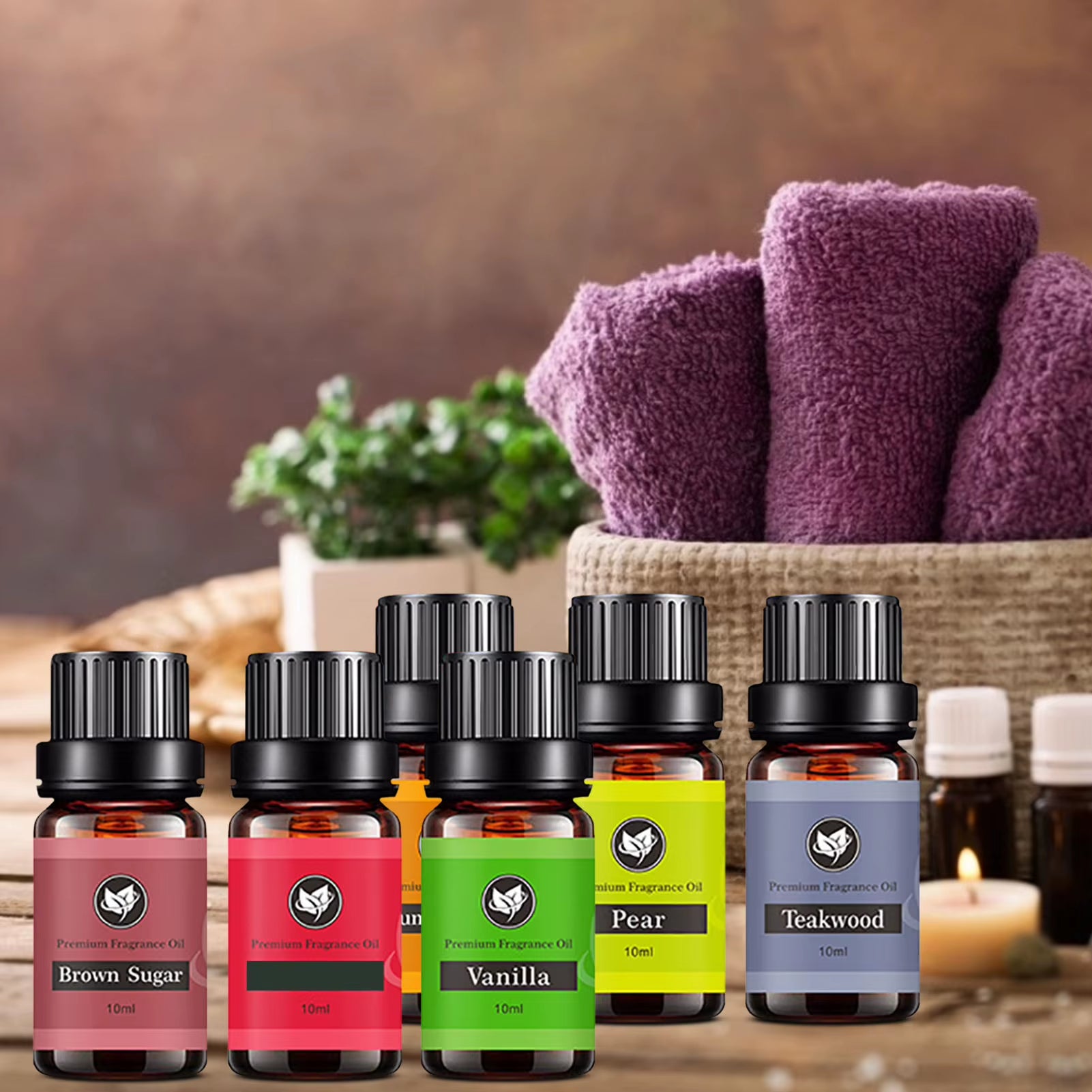 10Ml 6 Bottles Aromatic Plant Fragrance Oil Aromatherapy Diffusers Freshening Air Relieve Stress Essential Oil