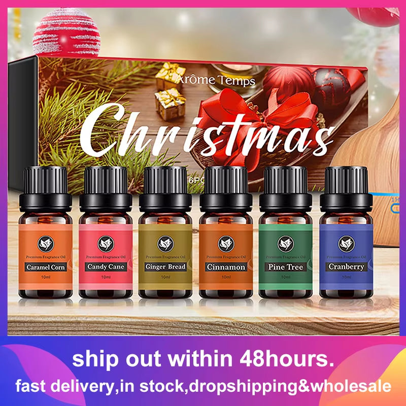 10Ml 6 Bottles Aromatic Plant Fragrance Oil Aromatherapy Diffusers Freshening Air Relieve Stress Essential Oil