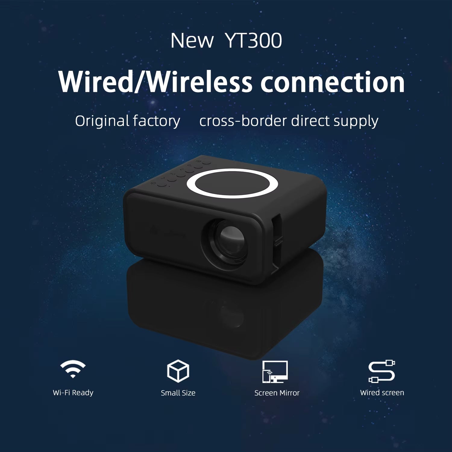 YT300 Projector Mini Portable High Quality Beamer Outdoor Camping Smartphone Wireless Mirroring Supported Home Theater
